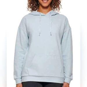 Andrew Marc New York Pastel Baby Blue Ribbed Cozy Hoodie Sweatshirt Medium